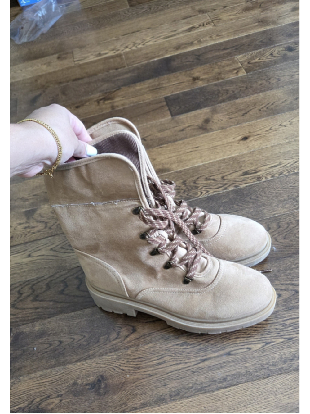 Jellypop Women's Norri Lace Up Boots in Beige Brown size 9 - Picture 6 of 6